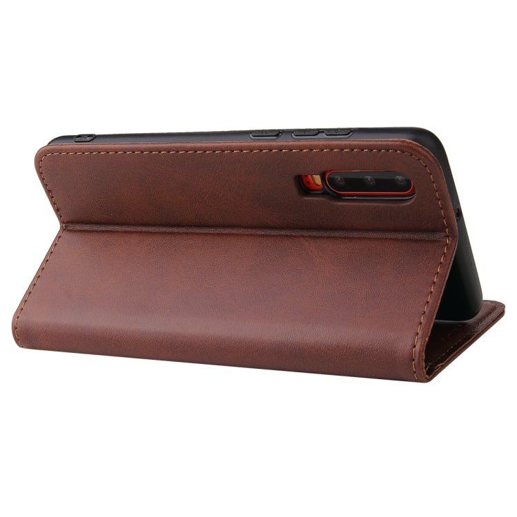 For Huawei P30 Calf Texture Magnetic Horizontal Flip Leather Case with Holder & Card Slots & Wallet