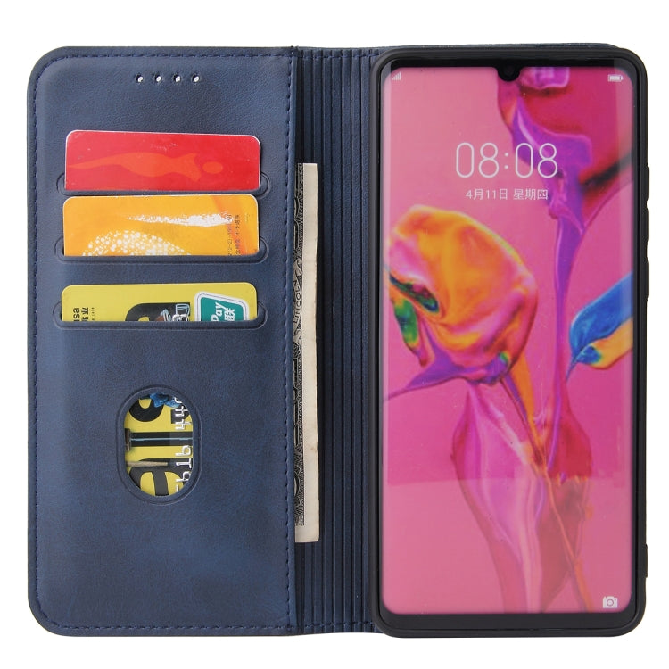 For Huawei P30 Calf Texture Magnetic Horizontal Flip Leather Case with Holder & Card Slots & Wallet