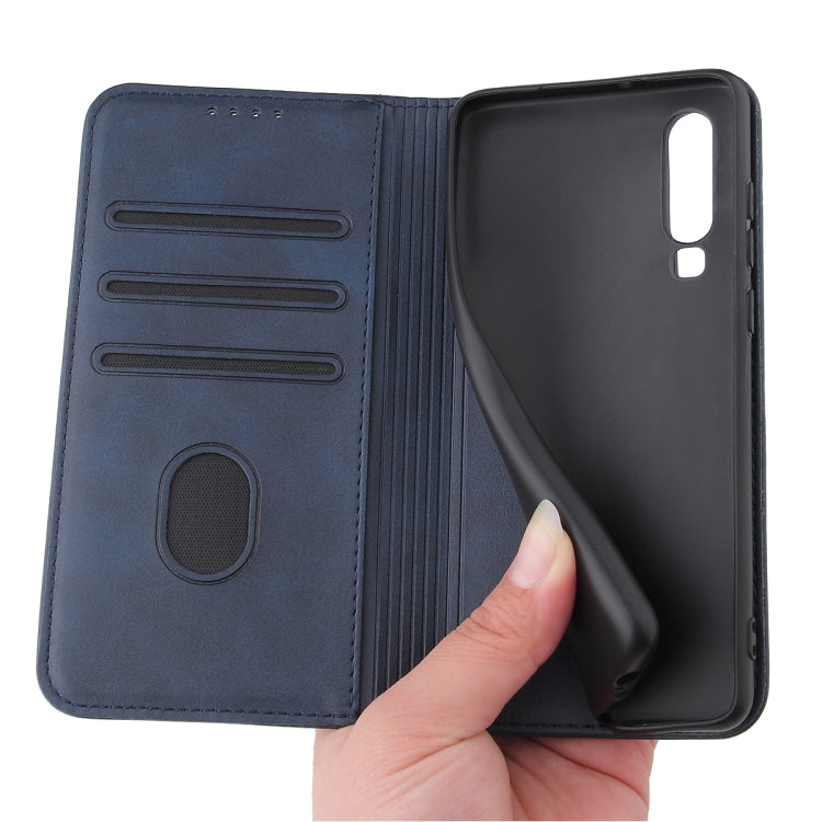 For Huawei P30 Calf Texture Magnetic Horizontal Flip Leather Case with Holder & Card Slots & Wallet