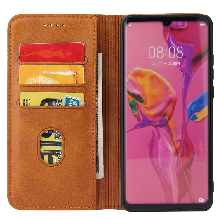 For Huawei P30 Calf Texture Magnetic Horizontal Flip Leather Case with Holder & Card Slots & Wallet