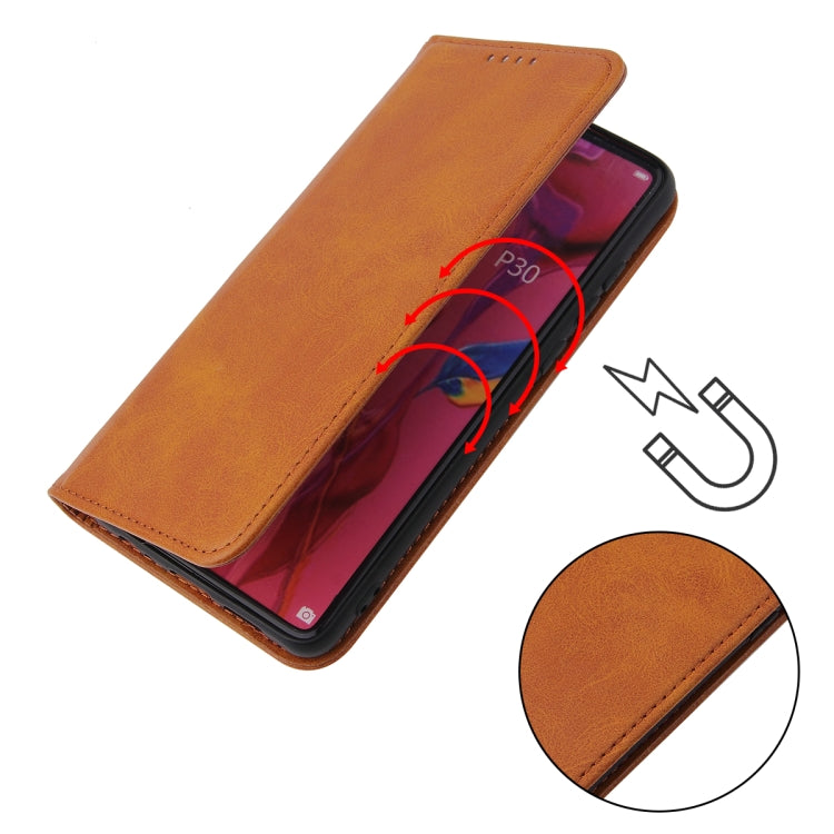 For Huawei P30 Calf Texture Magnetic Horizontal Flip Leather Case with Holder & Card Slots & Wallet