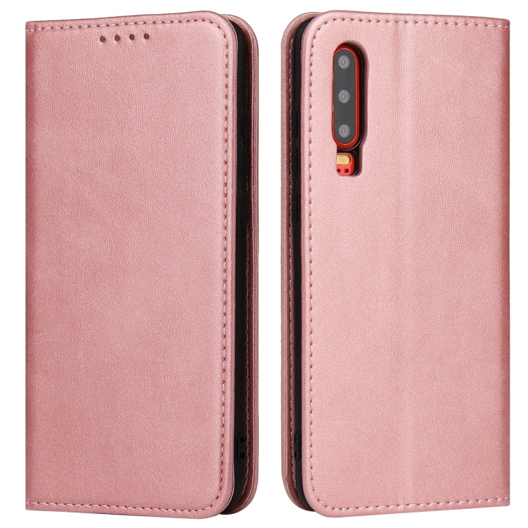 For Huawei P30 Calf Texture Magnetic Horizontal Flip Leather Case with Holder & Card Slots & Wallet