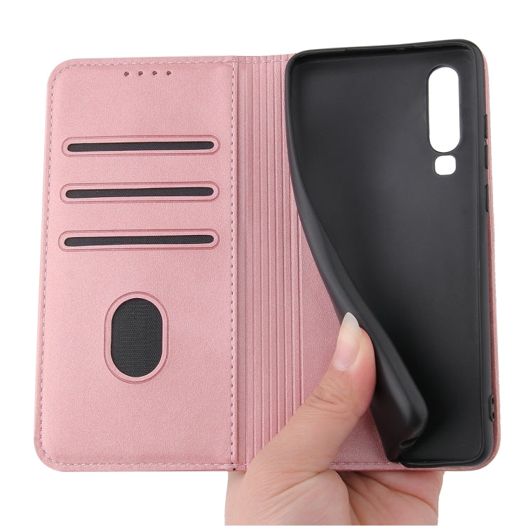 For Huawei P30 Calf Texture Magnetic Horizontal Flip Leather Case with Holder & Card Slots & Wallet
