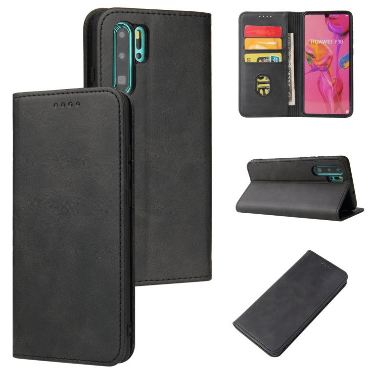 For Huawei P30 Pro Calf Texture Magnetic Horizontal Flip Leather Case with Holder & Card Slots & Wallet