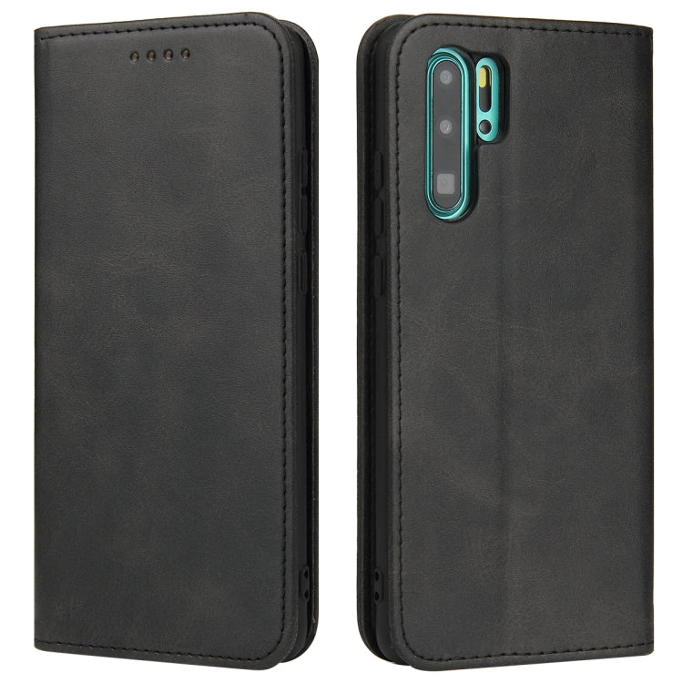 For Huawei P30 Pro Calf Texture Magnetic Horizontal Flip Leather Case with Holder & Card Slots & Wallet