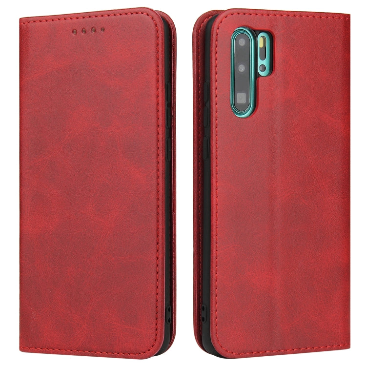 For Huawei P30 Pro Calf Texture Magnetic Horizontal Flip Leather Case with Holder & Card Slots & Wallet