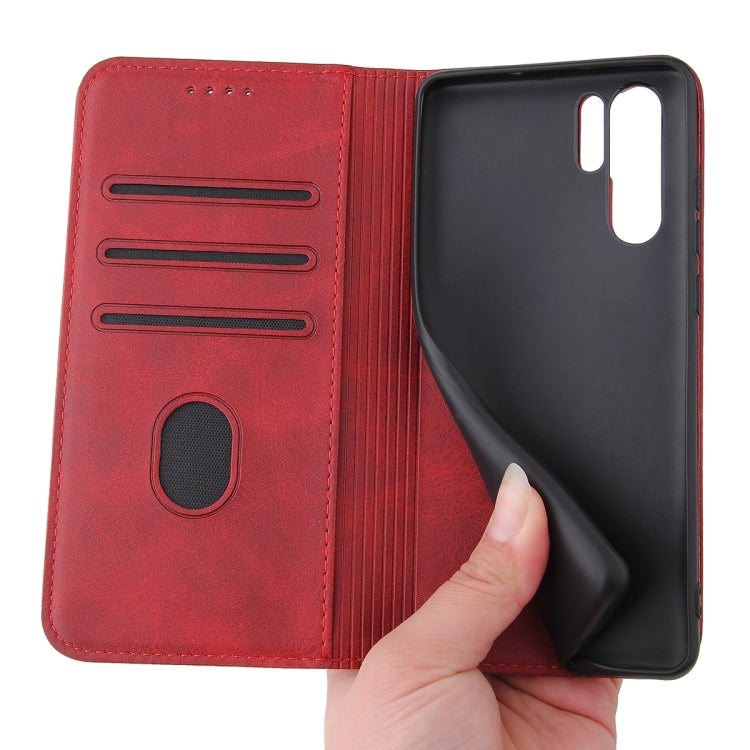 For Huawei P30 Pro Calf Texture Magnetic Horizontal Flip Leather Case with Holder & Card Slots & Wallet