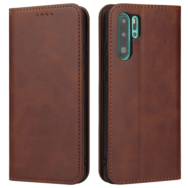 For Huawei P30 Pro Calf Texture Magnetic Horizontal Flip Leather Case with Holder & Card Slots & Wallet