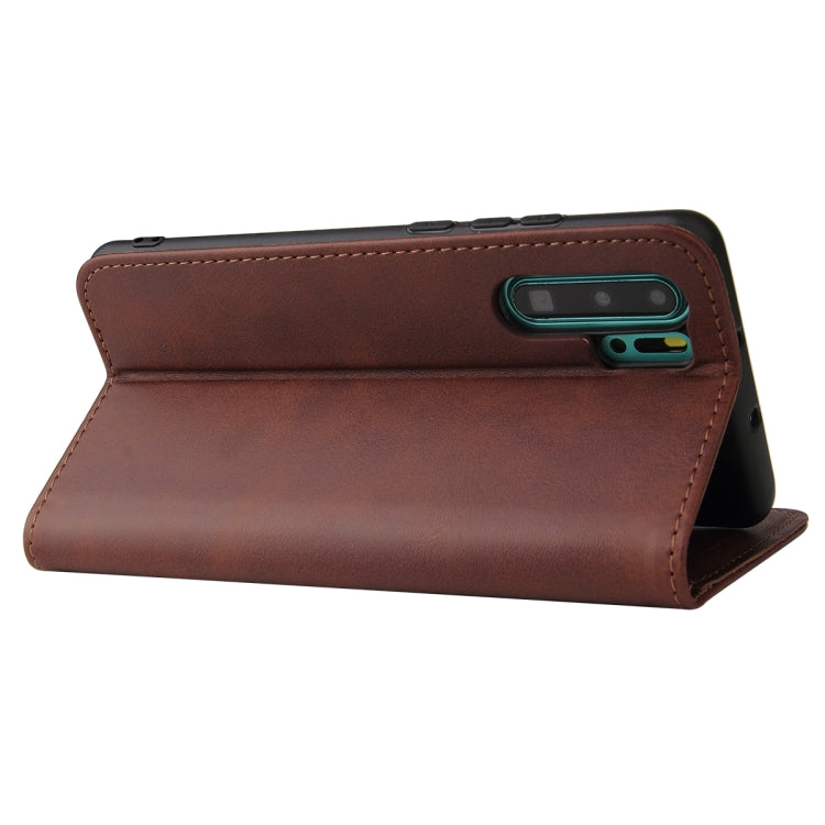 For Huawei P30 Pro Calf Texture Magnetic Horizontal Flip Leather Case with Holder & Card Slots & Wallet