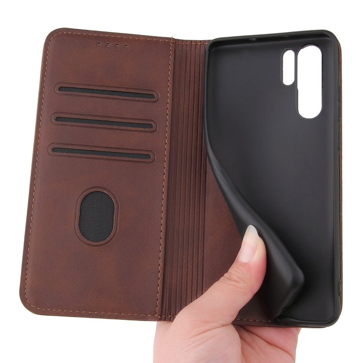 For Huawei P30 Pro Calf Texture Magnetic Horizontal Flip Leather Case with Holder & Card Slots & Wallet