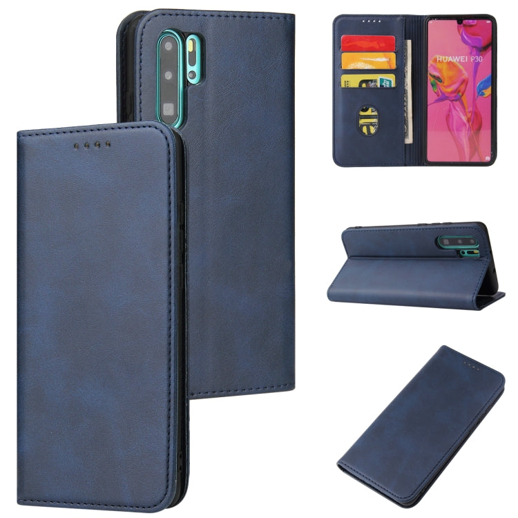 For Huawei P30 Pro Calf Texture Magnetic Horizontal Flip Leather Case with Holder & Card Slots & Wallet