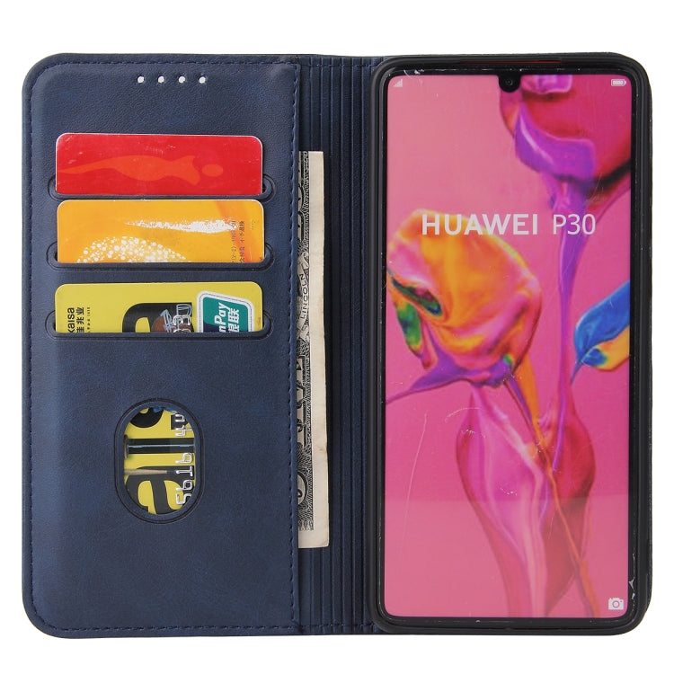 For Huawei P30 Pro Calf Texture Magnetic Horizontal Flip Leather Case with Holder & Card Slots & Wallet