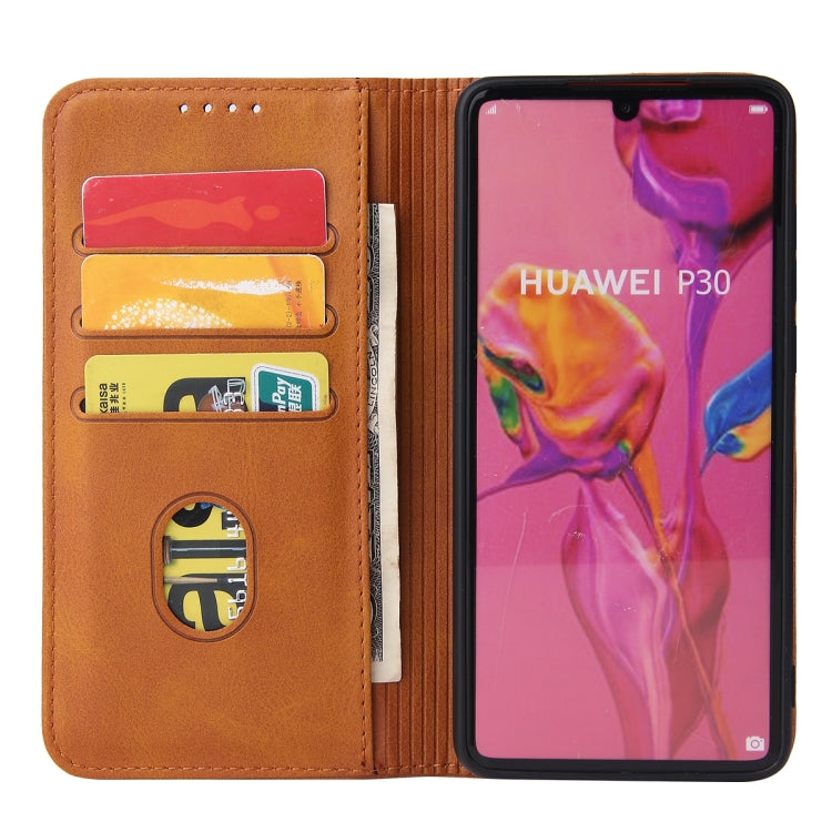 For Huawei P30 Pro Calf Texture Magnetic Horizontal Flip Leather Case with Holder & Card Slots & Wallet