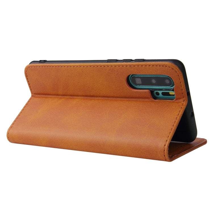 For Huawei P30 Pro Calf Texture Magnetic Horizontal Flip Leather Case with Holder & Card Slots & Wallet