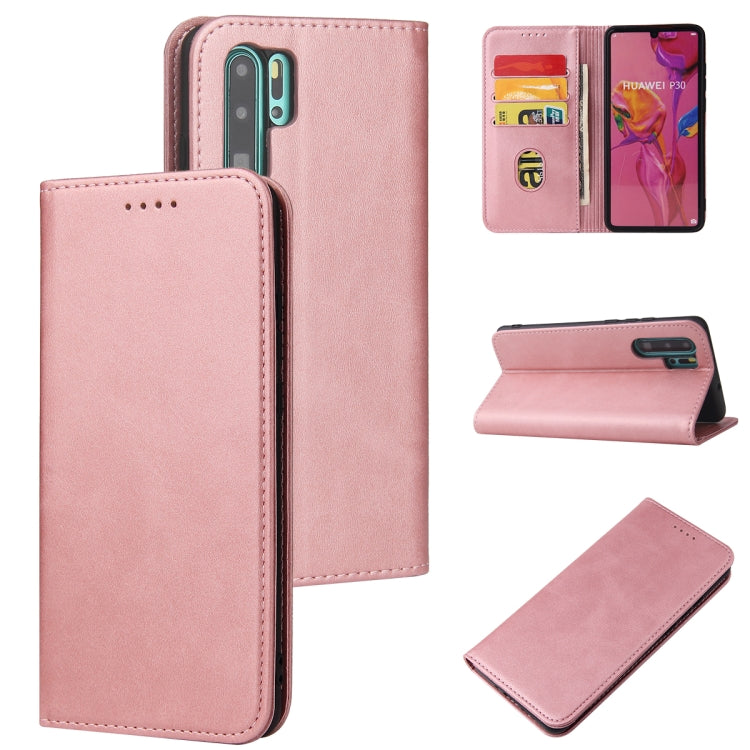 For Huawei P30 Pro Calf Texture Magnetic Horizontal Flip Leather Case with Holder & Card Slots & Wallet