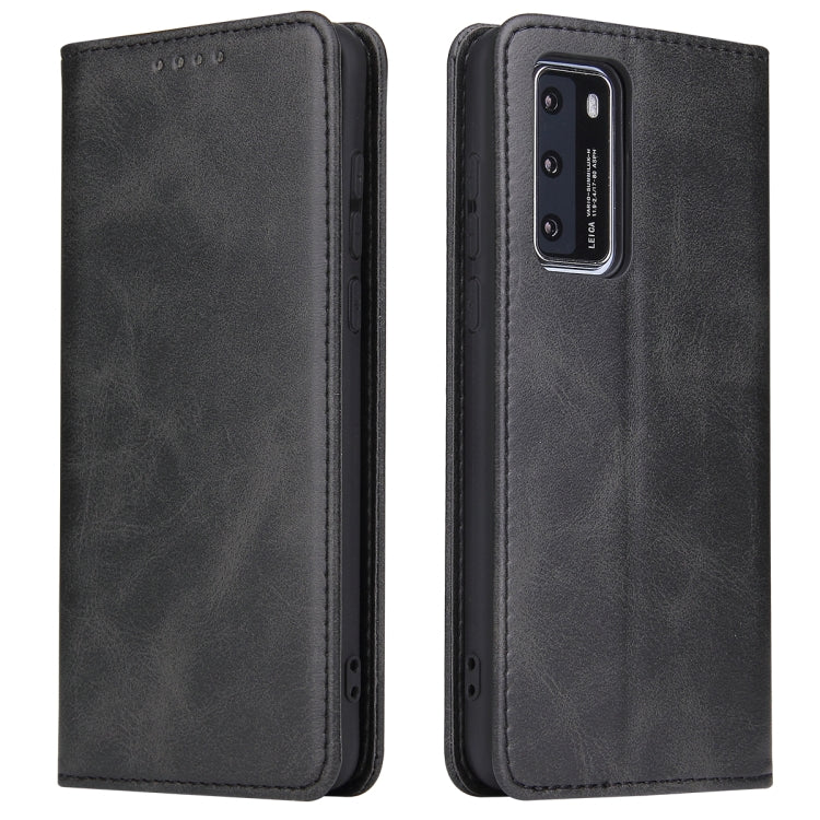 For Huawei P40 Calf Texture Magnetic Horizontal Flip Leather Case with Holder & Card Slots & Wallet