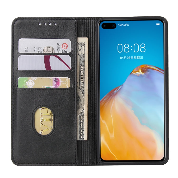 For Huawei P40 Calf Texture Magnetic Horizontal Flip Leather Case with Holder & Card Slots & Wallet