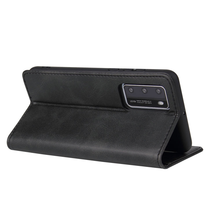 For Huawei P40 Calf Texture Magnetic Horizontal Flip Leather Case with Holder & Card Slots & Wallet