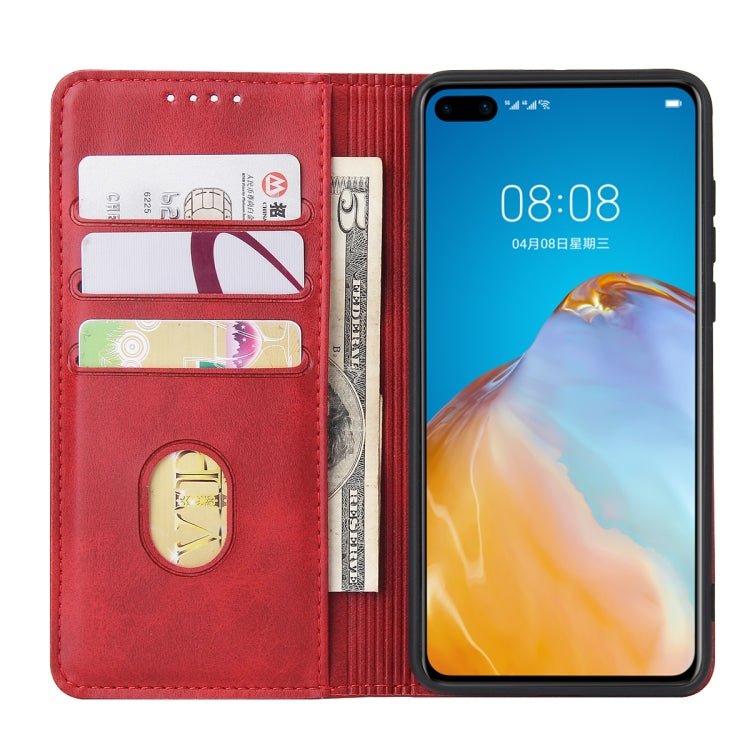 For Huawei P40 Calf Texture Magnetic Horizontal Flip Leather Case with Holder & Card Slots & Wallet