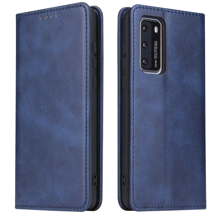 For Huawei P40 Calf Texture Magnetic Horizontal Flip Leather Case with Holder & Card Slots & Wallet