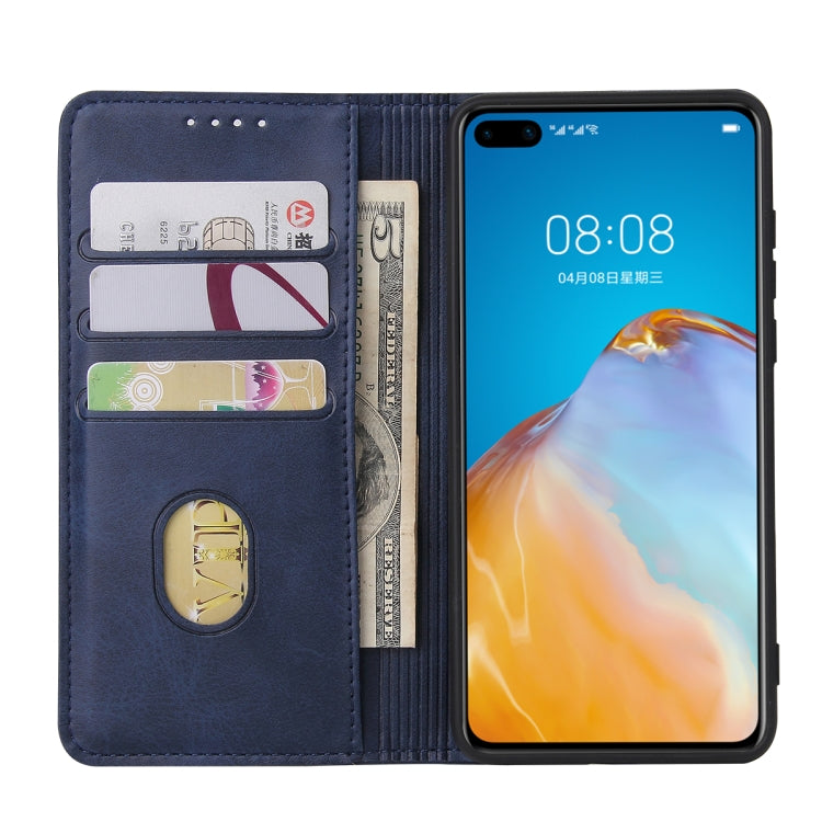 For Huawei P40 Calf Texture Magnetic Horizontal Flip Leather Case with Holder & Card Slots & Wallet