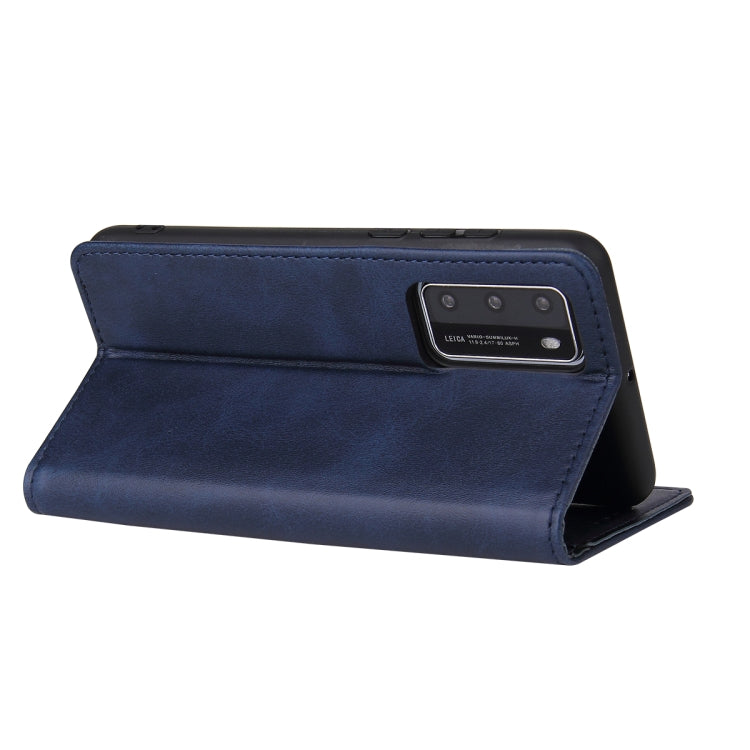 For Huawei P40 Calf Texture Magnetic Horizontal Flip Leather Case with Holder & Card Slots & Wallet