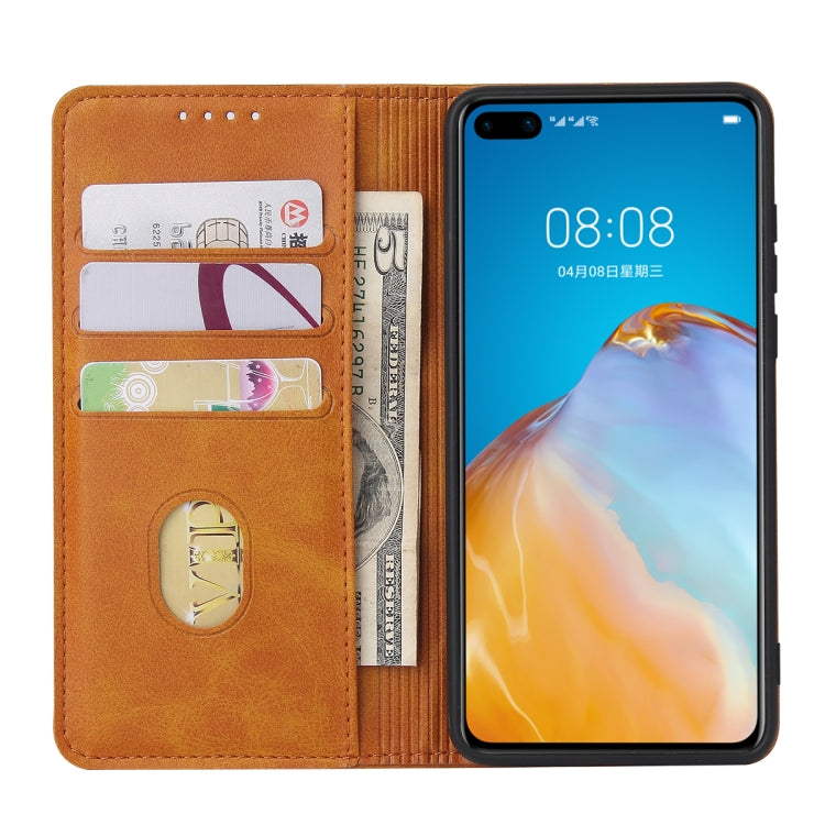 For Huawei P40 Calf Texture Magnetic Horizontal Flip Leather Case with Holder & Card Slots & Wallet