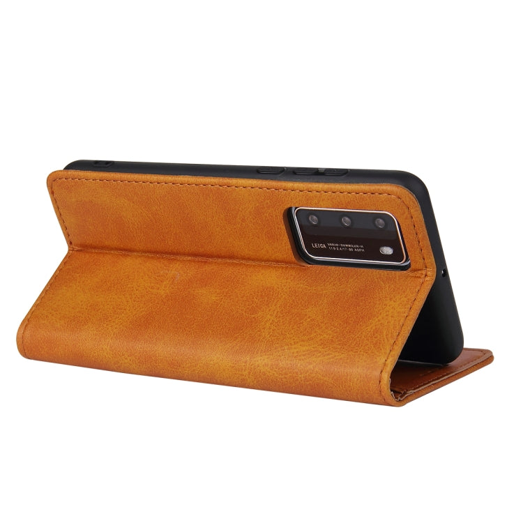 For Huawei P40 Calf Texture Magnetic Horizontal Flip Leather Case with Holder & Card Slots & Wallet