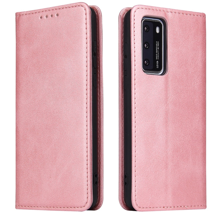 For Huawei P40 Calf Texture Magnetic Horizontal Flip Leather Case with Holder & Card Slots & Wallet