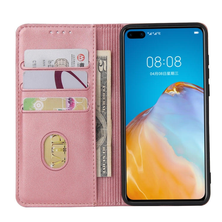 For Huawei P40 Calf Texture Magnetic Horizontal Flip Leather Case with Holder & Card Slots & Wallet