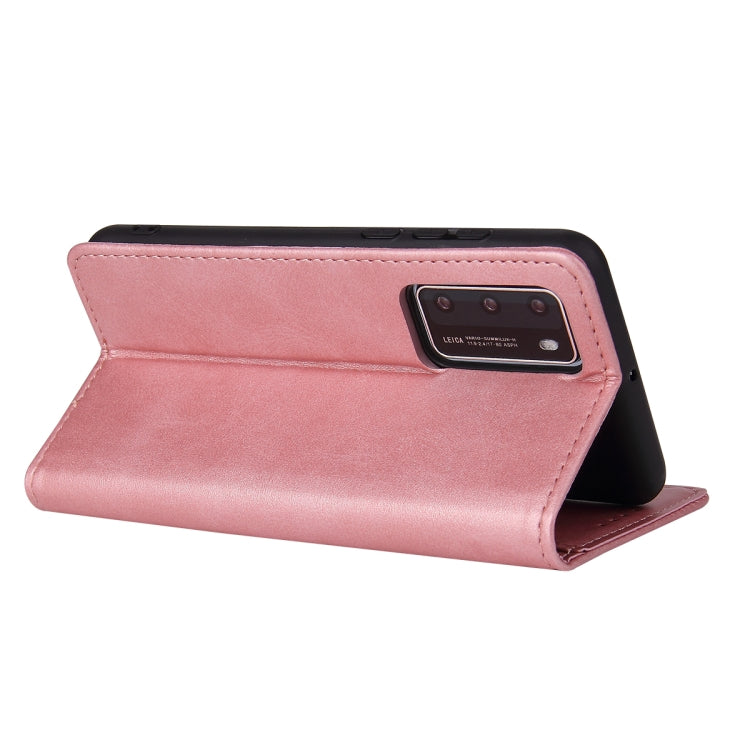 For Huawei P40 Calf Texture Magnetic Horizontal Flip Leather Case with Holder & Card Slots & Wallet
