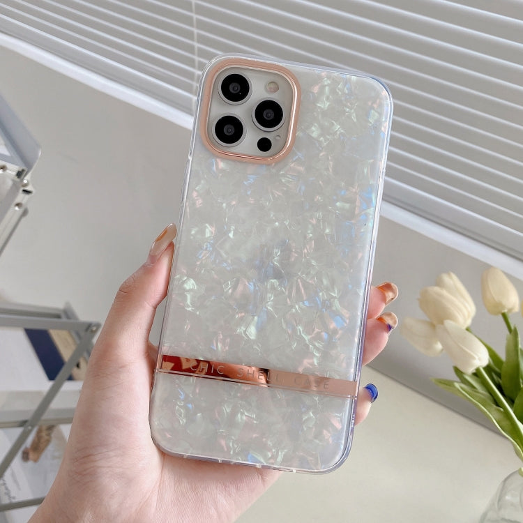 For iPhone 12 / 12 Pro Shell Texture Electroplating IMD TPU Shockproof Case