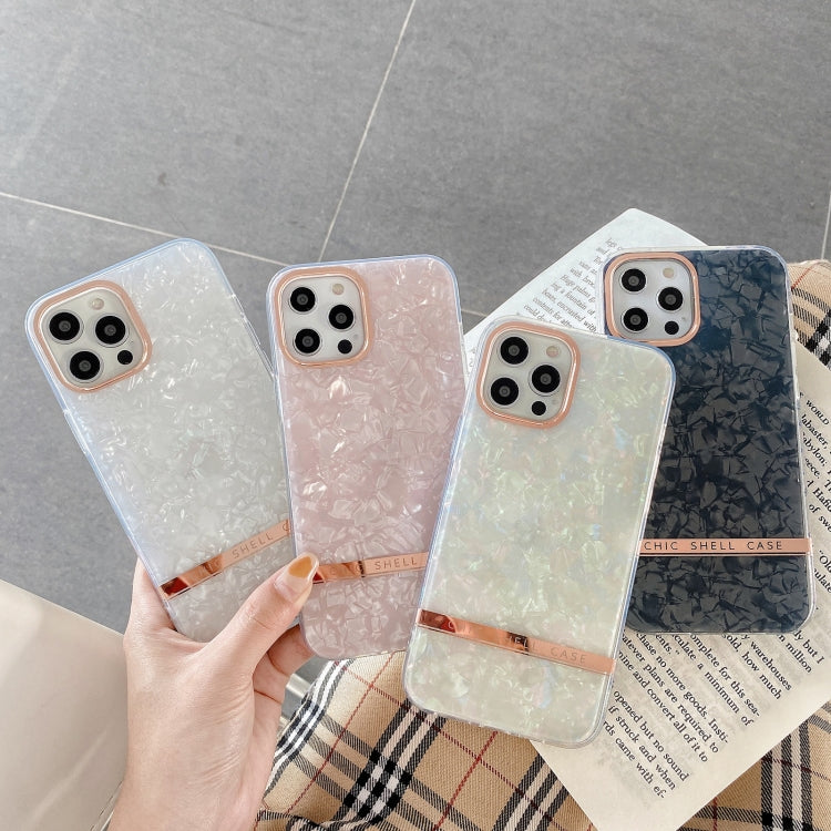 For iPhone 12 / 12 Pro Shell Texture Electroplating IMD TPU Shockproof Case