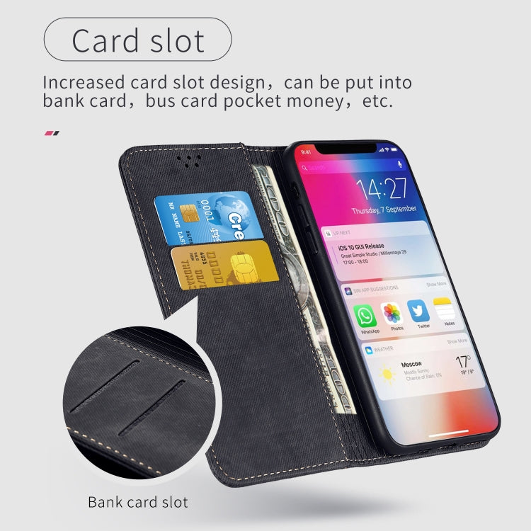 For Xiaomi 11T Pro Denim Texture Casual Style Horizontal Flip Leather Case with Holder & Card Slots & Wallet