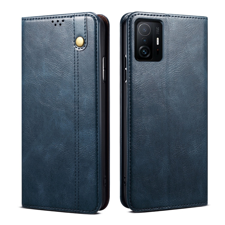 For Xiaomi 11T Pro Simple Wax Crazy Horse Texture Horizontal Flip Leather Case with Card Slots & Holder & Wallet