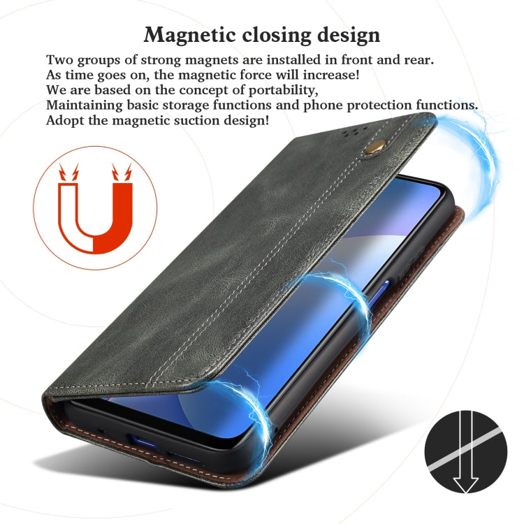 For Xiaomi 11T Pro Simple Wax Crazy Horse Texture Horizontal Flip Leather Case with Card Slots & Holder & Wallet