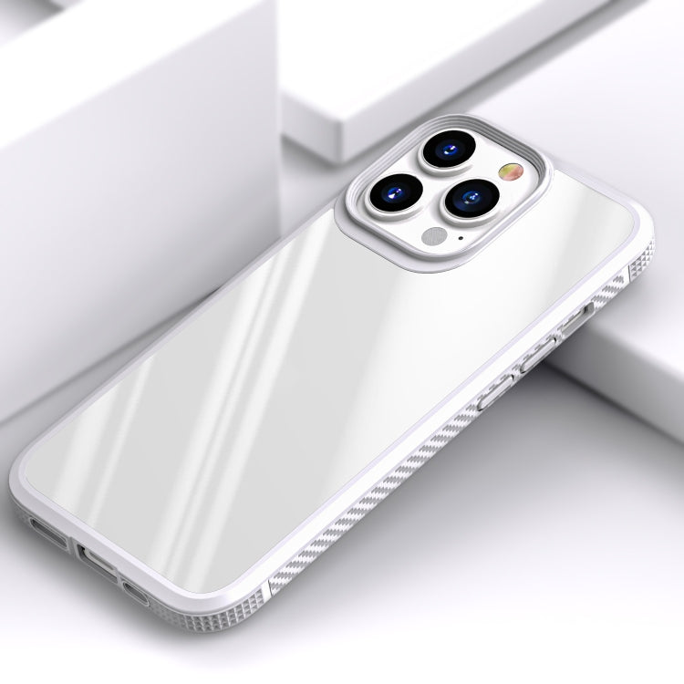 For iPhone 13 MG Series Carbon Fiber TPU + Clear PC Four-corner Airbag Shockproof Case Pro