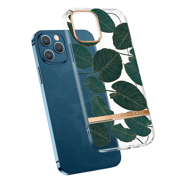 For iPhone 13 Pro High Translucent Electroplating Flower Pattern TPU + PC Shockproof Case