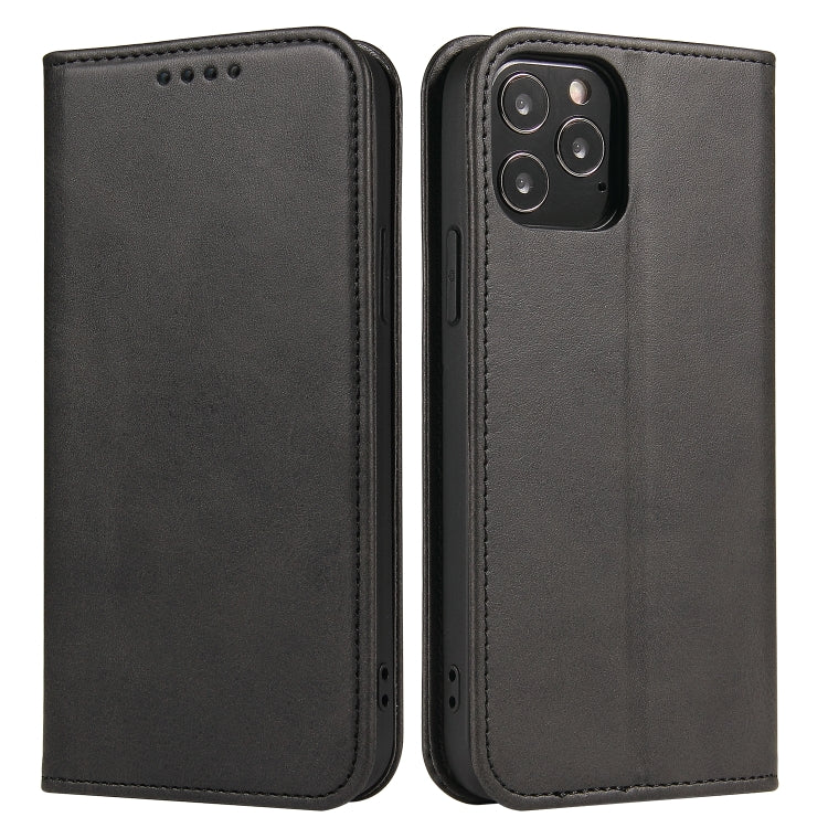For iPhone 12 mini Calf Texture Magnetic Horizontal Flip Leather Case with Holder & Card Slots & Wallet