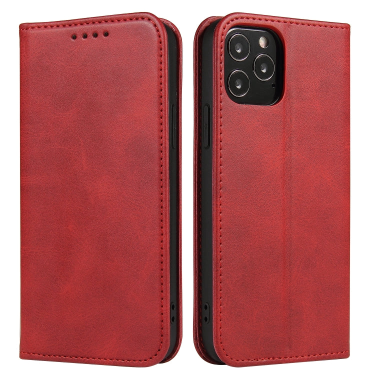 For iPhone 12 mini Calf Texture Magnetic Horizontal Flip Leather Case with Holder & Card Slots & Wallet