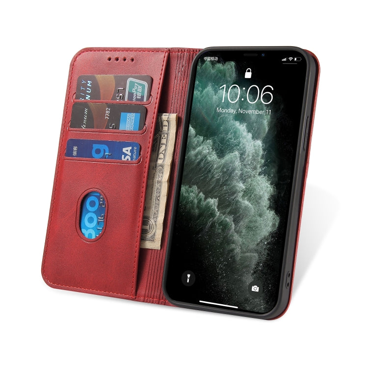 For iPhone 12 mini Calf Texture Magnetic Horizontal Flip Leather Case with Holder & Card Slots & Wallet