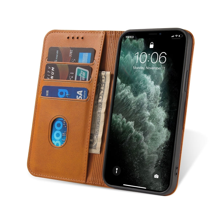 For iPhone 12 mini Calf Texture Magnetic Horizontal Flip Leather Case with Holder & Card Slots & Wallet