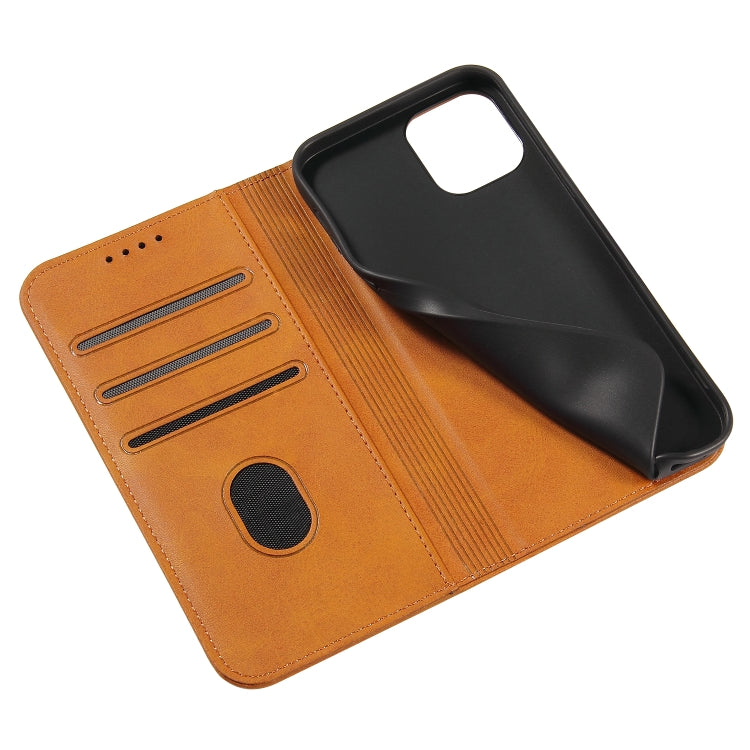 For iPhone 12 mini Calf Texture Magnetic Horizontal Flip Leather Case with Holder & Card Slots & Wallet