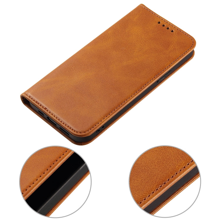 For iPhone 12 mini Calf Texture Magnetic Horizontal Flip Leather Case with Holder & Card Slots & Wallet