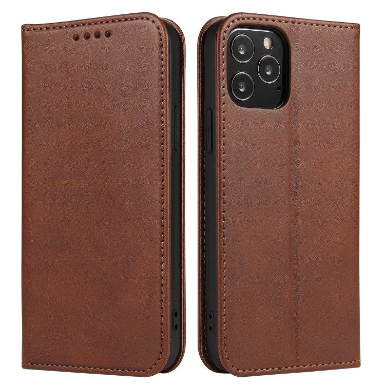For iPhone 12 mini Calf Texture Magnetic Horizontal Flip Leather Case with Holder & Card Slots & Wallet