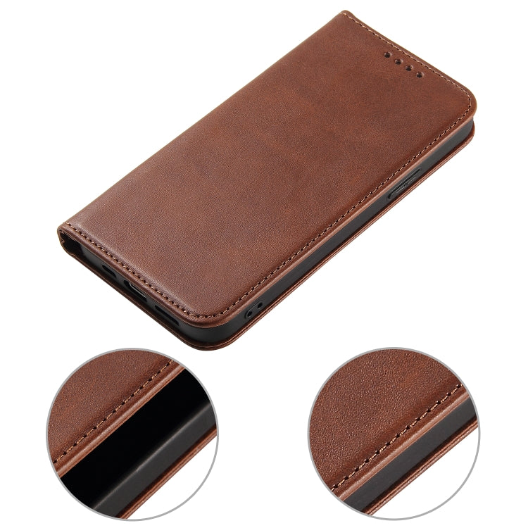 For iPhone 12 mini Calf Texture Magnetic Horizontal Flip Leather Case with Holder & Card Slots & Wallet