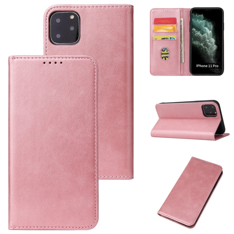 For iPhone 11 Pro Calf Texture Magnetic Horizontal Flip Leather Case with Holder & Card Slots & Wallet