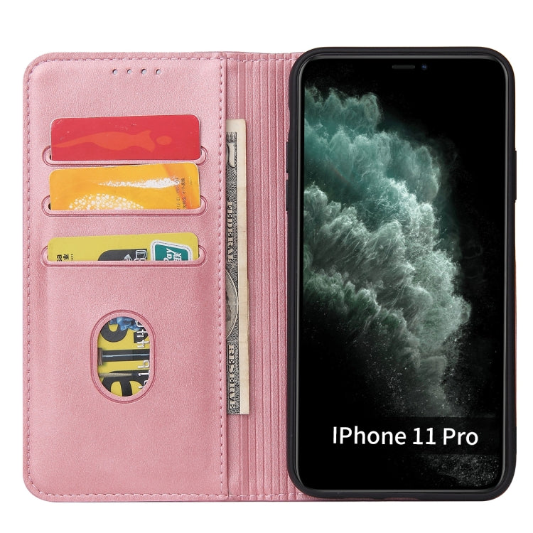 For iPhone 11 Pro Calf Texture Magnetic Horizontal Flip Leather Case with Holder & Card Slots & Wallet