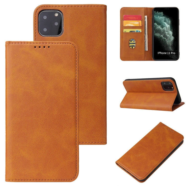 For iPhone 11 Pro Calf Texture Magnetic Horizontal Flip Leather Case with Holder & Card Slots & Wallet