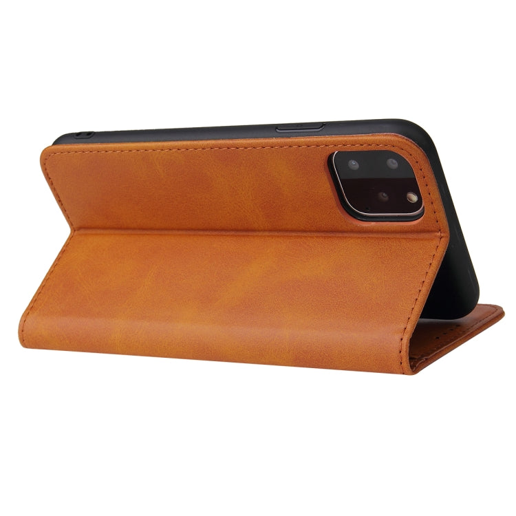 For iPhone 11 Pro Calf Texture Magnetic Horizontal Flip Leather Case with Holder & Card Slots & Wallet